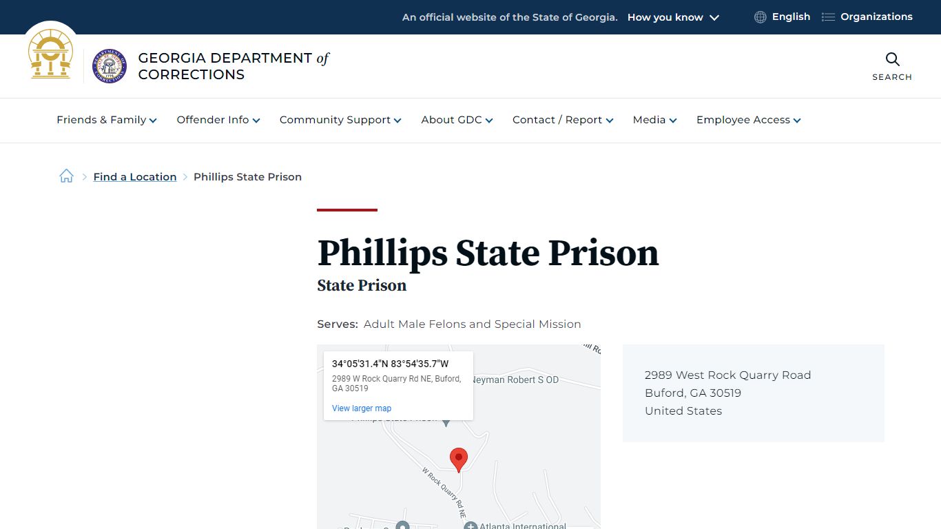 Phillips State Prison | Georgia Department of Corrections